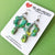 Earrings - Blue Green Water Colour Grace Flower Drops