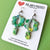 Earrings - Blue Green Water Colour Grace Flower Drops