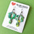 Earrings - Blue Green Water Colour Grace Flower Drops