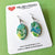 Earrings - Blue Green Water Colour Ovals