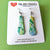 Earrings - Blue Green Water Colour Obelisk Drops