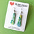 Earrings - Blue Green Water Colour Obelisk Drops