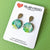 Earrings - Blue Green Water Colour Round Drops