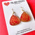 Hand Painted Acrylic Earrings - Red Japanese Floral Fergie Drop on French Hooks