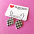 Earrings - Houndstooth Leaf Drops on Black Hoops