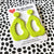 Earrings - Retro Wavy Statement Earrings in Lime Green