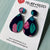 Hand Painted Acrylic Earrings - Moody Ocean Teardrop Earrings - Pink