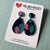 Hand Painted Acrylic Earrings - Moody Ocean Teardrop Earrings - Pink