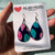 Hand Painted Acrylic Earrings - Moody Ocean Teardrop Earrings with French Hooks - Pink