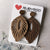 Wood Earrings - Natural Brown Leaf Drop Earrings