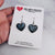 Earrings - Glitter Hearts on French Hooks - Abalone Grey