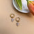 Crystal Glass Cut Leaf Earring Charms on Gold - Clear