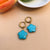 Turquoise Flower Earring Charms - Blue