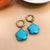 Turquoise Flower Earring Charms - Blue