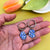 Marbled Blue Earring Charms on Silver