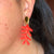 Hand Painted Acrylic Tropical Summer Coral Earrings - Coral Neon