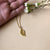 Dainty chain with leaf pendant 40cm - Gold