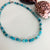 Agate Gemstone Bead Necklace - Light Turquoise Blue