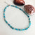 Agate Gemstone Bead Necklace - Light Turquoise Blue