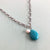 Turquoise and Pearl Drop Pendant & Links Chain - Silver