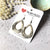 Acrylic Teardrop Cutout Earrings with Silver French Hook - Stone Marble