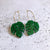 Glitter Acrylic Monstera Leaf Earrings on 25mm Hoops - Silver or Gold