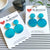 Turquoise Ombre - Hand Painted Acrylic Retro Round Drop Earrings