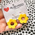 Earrings - Daisy Charms on Hoops - Golden Yellow