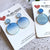 Ice Blue Ombre - Hand Painted Acrylic Retro Round Drop Earrings