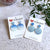 Ice Blue Ombre - Hand Painted Acrylic Retro Round Drop Earrings