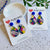 80's Graffiti Art - Hand Painted Acrylic Teardrop Earrings on Blue Stud