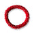 Glass Bead Cluster Bracelet - Red