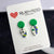 Earrings - Metropolitan Small Drops with Green Studs