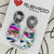 Earrings - Cool Swirls Large Rounded Trapezoid Drops with Irregular Silver Toppers