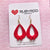 Earrings - Crimson Kisses Textured Red & Cerise Teardrops with Red Bows