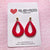 Earrings - Crimson Kisses Cerise and Red Shiny Stripey Teardrops