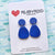 Earrings - Classic Blue Irregular Triangle Textured Drops