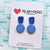 Earrings - Classic Blue Small Two-Colour Drops