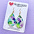 Hand Painted Acrylic Teardrop Dangle Earrings - Freesia Forest