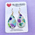 Hand Painted Acrylic Teardrop Dangle Earrings - Freesia Forest