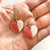 Earrings - Coral Pink and White Hearts with Gold