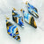 Earrings - Cobalt Tigers Eye Slim Diamond Drops