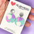 Earrings - Pastel Geo Large Round Drops with Silver Studs