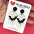 Earrings - Black and White Textured Modern Splash Dangles