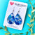 Hand Painted Acrylic Teardrop Dangle Earrings - Ocean Blues