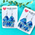 Hand Painted Acrylic Jasmine Earrings on Silver French Hooks - Ocean Blues