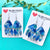 Hand Painted Acrylic Jasmine Earrings on Silver French Hooks - Ocean Blues