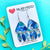 Hand Painted Acrylic Jasmine Earrings on Silver French Hooks - Ocean Blues