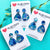 Hand Painted Acrylic Laila Triangle Earrings on Studs - Ocean Blues