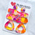 Hand Painted Acrylic Gina Large Statement Earrings - Sunset Fiesta